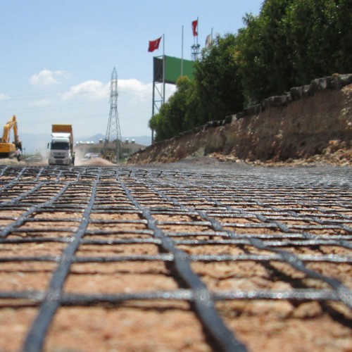 Biaxial polypropylene geogrid for road base reinforcement