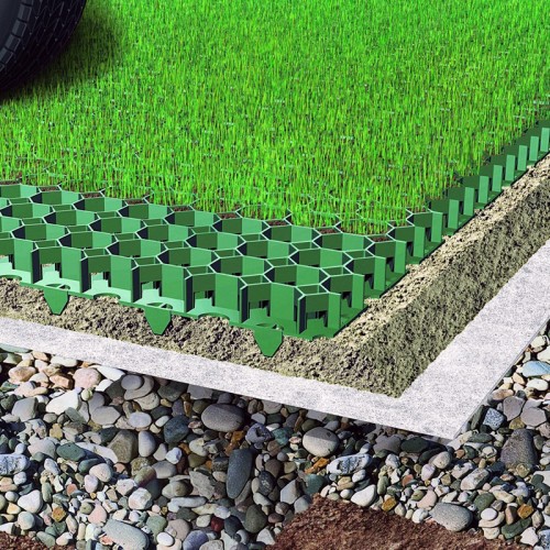 Grass Paver Grid Price Height 68mm Plastic Grass Lawn Grid HDPE Gravel Grid Pavers for Driveway Plastic Grass Paver