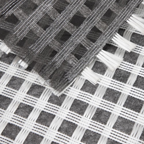 Fiberglass Geogrid Composite Nonwoven Bitumen Coated for Asphalt Overlayer Reinforcement Gravel Geogrid