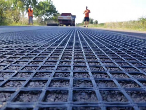 Basalt Mesh Fiberglass Asphalt Paved PVC Coated Fiberglass Geogrid 120/120