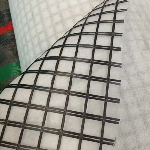 50kn Biaxial Fiberglass Composite Geogrid Backing with Nonwoven Geotextile for Asphalt Reinforcement
