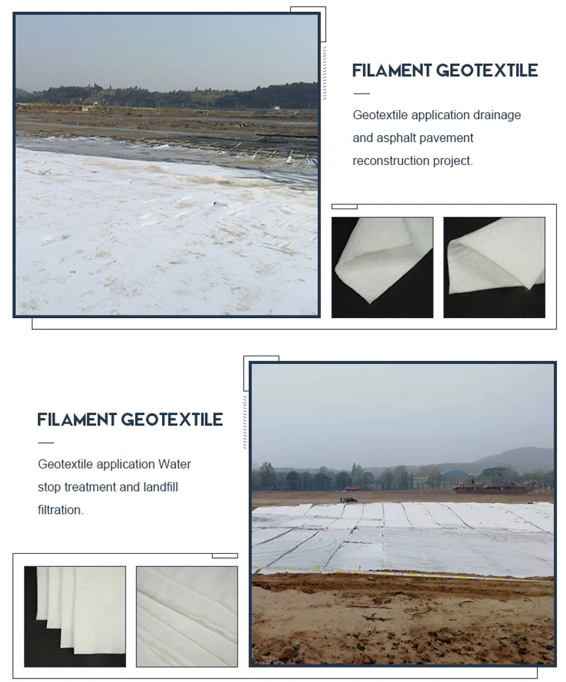 High Quality Low Price Polypropylene/Polyester Fabric Non Woven Geotextile for Road Construction
