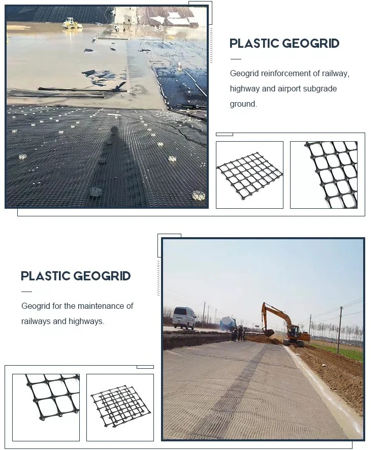 20kn Tensile Strength Biaxial Plastic Geogrid for Road Construction