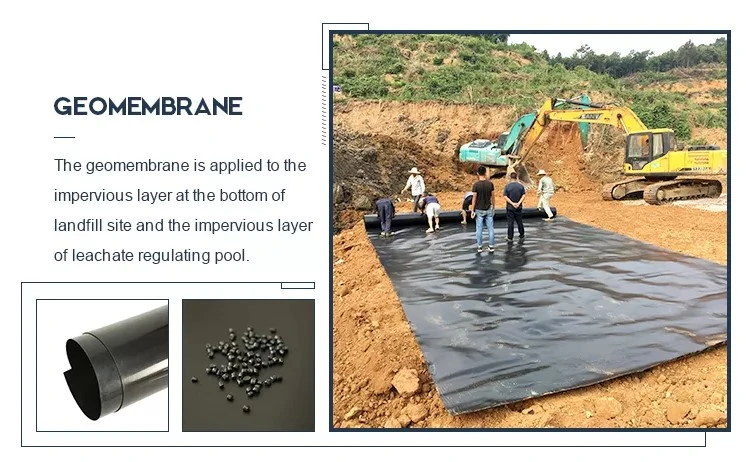 1mm HDPE Smooth Geomembrane Reinforced Polyethylene Plastic Pond Liner 2mm HDPE Pond Pool Liner Installation for Landfill
